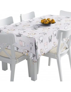 Tischdecke Abwaschbar Tischtuch Gartentischdecke Fleckschutz Wasserabweisend Tafeldecke - Katzen und Schmetterlinge
