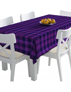 Tischdecke Abwaschbar Tischtuch Gartentischdecke Fleckschutz Wasserabweisend Tafeldecke - lila kariert