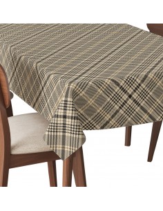 Tischdecke Abwaschbar Tischtuch Gartentischdecke Fleckschutz Wasserabweisend Tafeldecke - braunes kariert 2