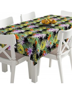 Tischdecke Abwaschbar Tischtuch Gartentischdecke Fleckschutz Wasserabweisend Tafeldecke - Aquarellblumen 1