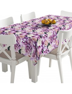 Tischdecke Abwaschbar Tischtuch Gartentischdecke Fleckschutz Wasserabweisend Tafeldecke - Pfingstrosen