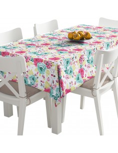 Tischdecke Abwaschbar Tischtuch Gartentischdecke Fleckschutz Wasserabweisend Tafeldecke - gemalte Blumen 3