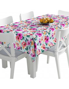 Tischdecke Abwaschbar Tischtuch Gartentischdecke Fleckschutz Wasserabweisend Tafeldecke - gemalte Blumen 8