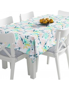 Tischdecke Abwaschbar Tischtuch Gartentischdecke Fleckschutz Wasserabweisend Tafeldecke - Aquarellblumen 2
