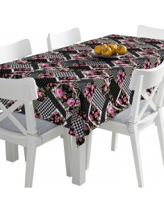 Tischdecke Abwaschbar Tischtuch Gartentischdecke Fleckschutz Wasserabweisend Tafeldecke - geometrische Blume