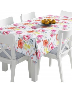 Tischdecke Abwaschbar Tischtuch Gartentischdecke Fleckschutz Wasserabweisend Tafeldecke - gemalte Blumen 14