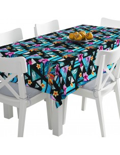 Tischdecke Abwaschbar Tischtuch Gartentischdecke Fleckschutz Wasserabweisend Tafeldecke - Blumen modern