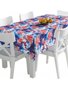 Tischdecke Abwaschbar Tischtuch Gartentischdecke Fleckschutz Wasserabweisend Tafeldecke - sommerliches Blumenmuster