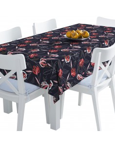 Tischdecke Abwaschbar Tischtuch Gartentischdecke Fleckschutz Wasserabweisend Tafeldecke - blühende Tulpen