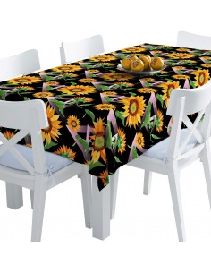 Tischdecke Abwaschbar Tischtuch Gartentischdecke Fleckschutz Wasserabweisend Tafeldecke - Sonnenblumen 3