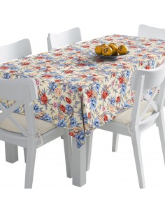 Tischdecke Abwaschbar Tischtuch Gartentischdecke Fleckschutz Wasserabweisend Tafeldecke - gemalte Blumen 6