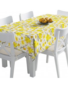 Tischdecke Abwaschbar Tischtuch Gartentischdecke Fleckschutz Wasserabweisend Tafeldecke - Narzisse 2