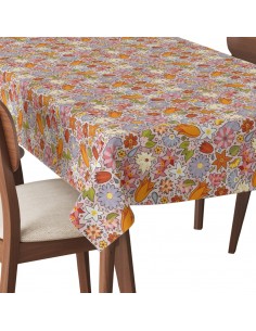 Tischdecke Abwaschbar Tischtuch Gartentischdecke Fleckschutz Wasserabweisend Tafeldecke - Bunte Blumen 3