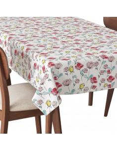 Tischdecke Abwaschbar Tischtuch Gartentischdecke Fleckschutz Wasserabweisend Tafeldecke - gemalte Blumen 10