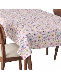 Tischdecke Abwaschbar Tischtuch Gartentischdecke Fleckschutz Wasserabweisend Tafeldecke - pastellfarbene Blumen
