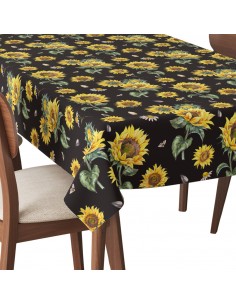 Tischdecke Abwaschbar Tischtuch Gartentischdecke Fleckschutz Wasserabweisend Tafeldecke - Sonnenblumen 2