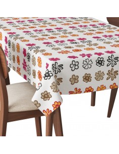 Tischdecke Abwaschbar Tischtuch Gartentischdecke Fleckschutz Wasserabweisend Tafeldecke - Gemalte Blumen 9