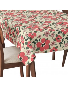 Tischdecke Abwaschbar Tischtuch Gartentischdecke Fleckschutz Wasserabweisend Tafeldecke - Blumen auf hellem Hintergrund