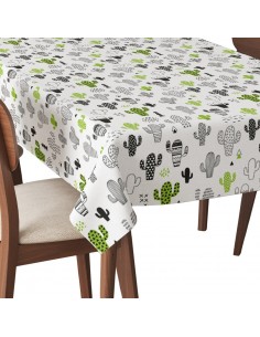 Tischdecke Abwaschbar Tischtuch Gartentischdecke Fleckschutz Wasserabweisend Tafeldecke - Kakteen 2