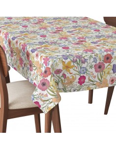 Tischdecke Abwaschbar Tischtuch Gartentischdecke Fleckschutz Wasserabweisend Tafeldecke - Feld von Blumen