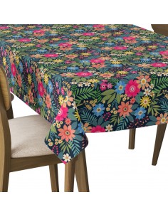 Tischdecke Abwaschbar Tischtuch Gartentischdecke Fleckschutz Wasserabweisend Tafeldecke - bunte sommerblumen