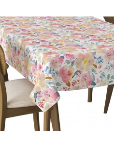 Tischdecke Abwaschbar Tischtuch Gartentischdecke Fleckschutz Wasserabweisend Tafeldecke - aquarell blumen 2