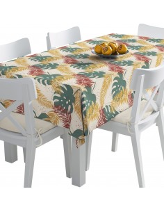 Tischdecke Abwaschbar Tischtuch Gartentischdecke Fleckschutz Wasserabweisend Tafeldecke - Palmblätter 2