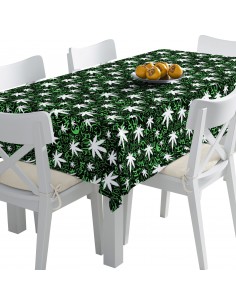 Tischdecke Abwaschbar Tischtuch Gartentischdecke Fleckschutz Wasserabweisend Tafeldecke - Cannabisblatt für Graffiti