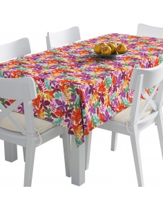 Tischdecke Abwaschbar Tischtuch Gartentischdecke Fleckschutz Wasserabweisend Tafeldecke - bunte Blätter Aquarell