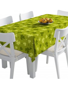 Tischdecke Abwaschbar Tischtuch Gartentischdecke Fleckschutz Wasserabweisend Tafeldecke - Kleeblatt