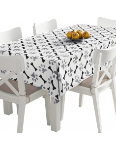Tischdecke Abwaschbar Tischtuch Gartentischdecke Fleckschutz Wasserabweisend Tafeldecke - Hundepfoten 4