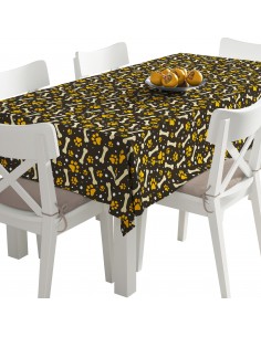 Tischdecke Abwaschbar Tischtuch Gartentischdecke Fleckschutz Wasserabweisend Tafeldecke - Knochen Pfoten