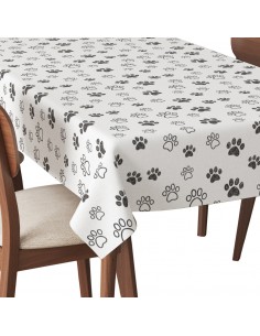 Tischdecke Abwaschbar Tischtuch Gartentischdecke Fleckschutz Wasserabweisend Tafeldecke - schwarze und weiße Pfoten