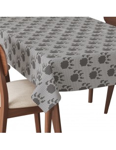 Tischdecke Abwaschbar Tischtuch Gartentischdecke Fleckschutz Wasserabweisend Tafeldecke - Tierpfoten in Perlen