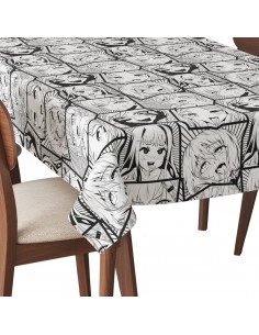 Tischdecke Abwaschbar Tischtuch Gartentischdecke Fleckschutz Wasserabweisend Tafeldecke - Ahegao Manga