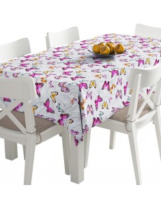 Tischdecke Abwaschbar Tischtuch Gartentischdecke Fleckschutz Wasserabweisend Tafeldecke - Schmetterlinge und Blätter