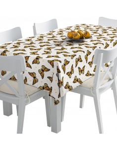 Tischdecke Abwaschbar Tischtuch Gartentischdecke Fleckschutz Wasserabweisend Tafeldecke - Schmetterlinge und Sterne