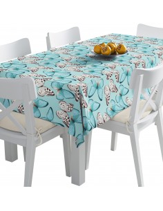Tischdecke Abwaschbar Tischtuch Gartentischdecke Fleckschutz Wasserabweisend Tafeldecke - Schmetterlinge auf Blau