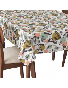 Tischdecke Abwaschbar Tischtuch Gartentischdecke Fleckschutz Wasserabweisend Tafeldecke - Schmetterlinge auf den Flecken