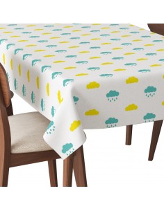Tischdecke Abwaschbar Tischtuch Gartentischdecke Fleckschutz Wasserabweisend Tafeldecke - Regenwolken