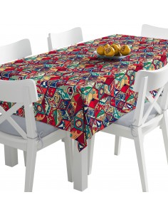 Tischdecke Abwaschbar Tischtuch Gartentischdecke Fleckschutz Wasserabweisend Tafeldecke - Doodle Art.