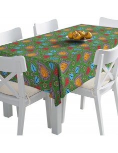 Tischdecke Abwaschbar Tischtuch Gartentischdecke Fleckschutz Wasserabweisend Tafeldecke - Muster im indischen Stil 2