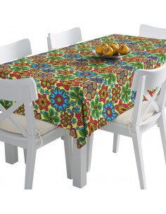 Tischdecke Abwaschbar Tischtuch Gartentischdecke Fleckschutz Wasserabweisend Tafeldecke - Muster im indischen Stil 3