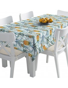 Tischdecke Abwaschbar Tischtuch Gartentischdecke Fleckschutz Wasserabweisend Tafeldecke - Ananas