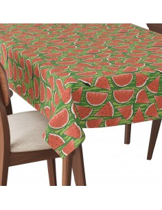 Tischdecke Abwaschbar Tischtuch Gartentischdecke Fleckschutz Wasserabweisend Tafeldecke - Wassermelone