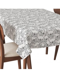Tischdecke Abwaschbar Tischtuch Gartentischdecke Fleckschutz Wasserabweisend Tafeldecke - Französische Bulldogge