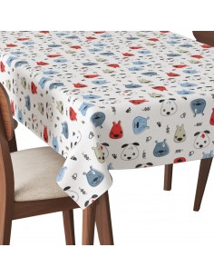 Tischdecke Abwaschbar Tischtuch Gartentischdecke Fleckschutz Wasserabweisend Tafeldecke - gezeichnete Hunde