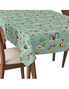Tischdecke Abwaschbar Tischtuch Gartentischdecke Fleckschutz Wasserabweisend Tafeldecke - Hunde im Urlaub
