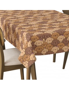 Tischdecke Abwaschbar Tischtuch Gartentischdecke Fleckschutz Wasserabweisend Tafeldecke - fluffige Hunde