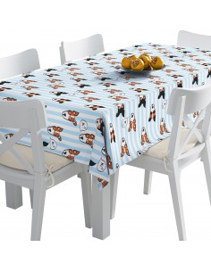 Tischdecke Abwaschbar Tischtuch Gartentischdecke Fleckschutz Wasserabweisend Tafeldecke - Hund mit Brille